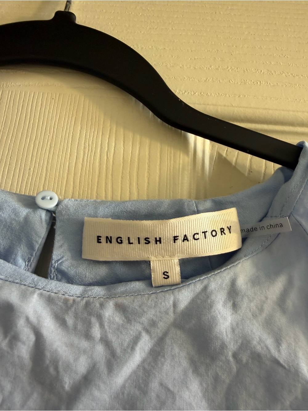 English Factory Sky Blue Puff-Sleeve Peplum Blouse - Picture 4 of 4